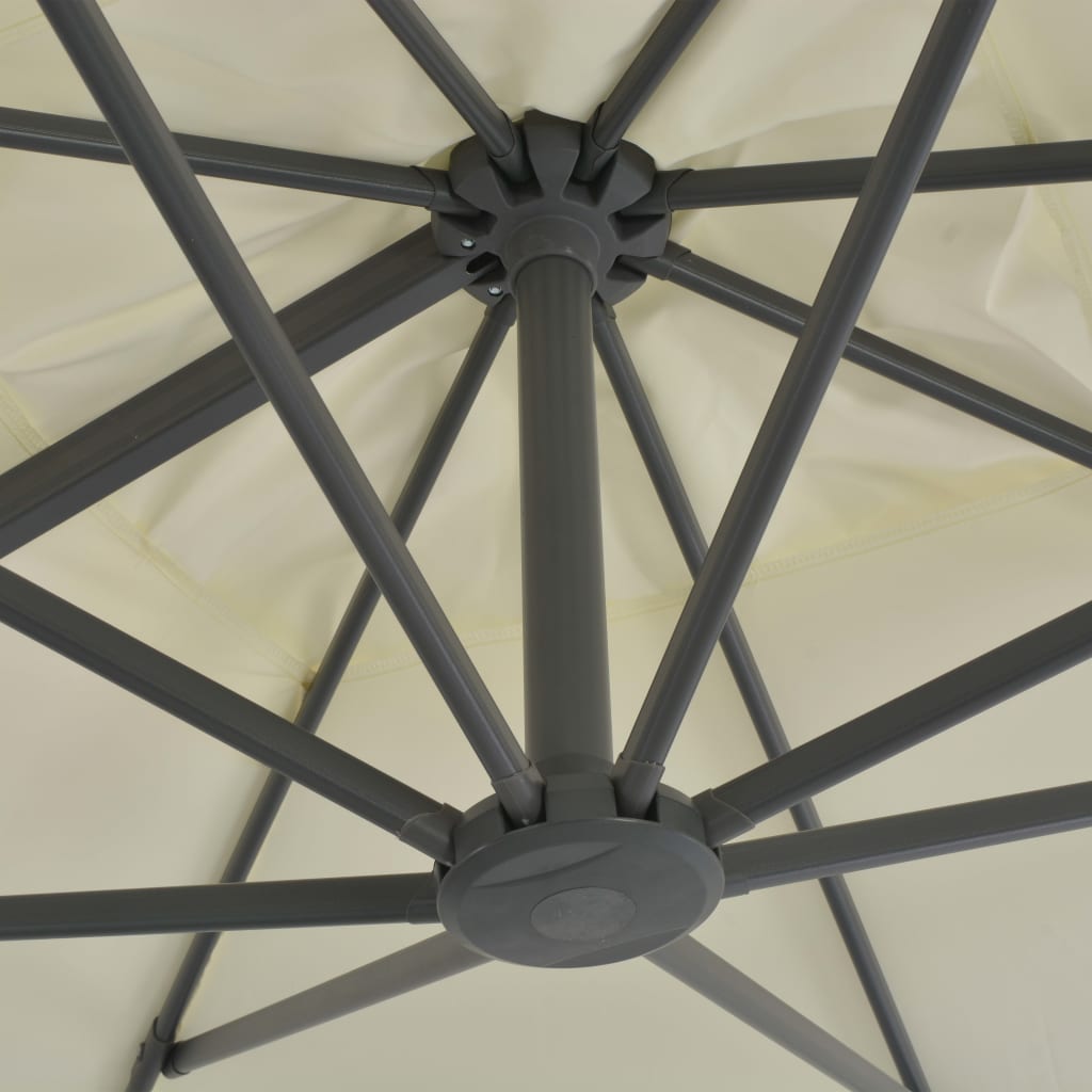 Zweefparasol Met Aluminium Paal 300X300 Cm Zandkleurig 300 x 300 cm
