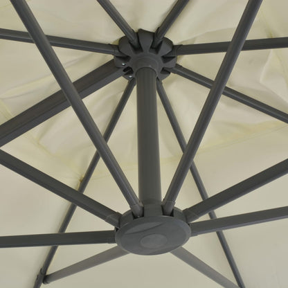 Zweefparasol Met Aluminium Paal 300X300 Cm Zandkleurig 300 x 300 cm