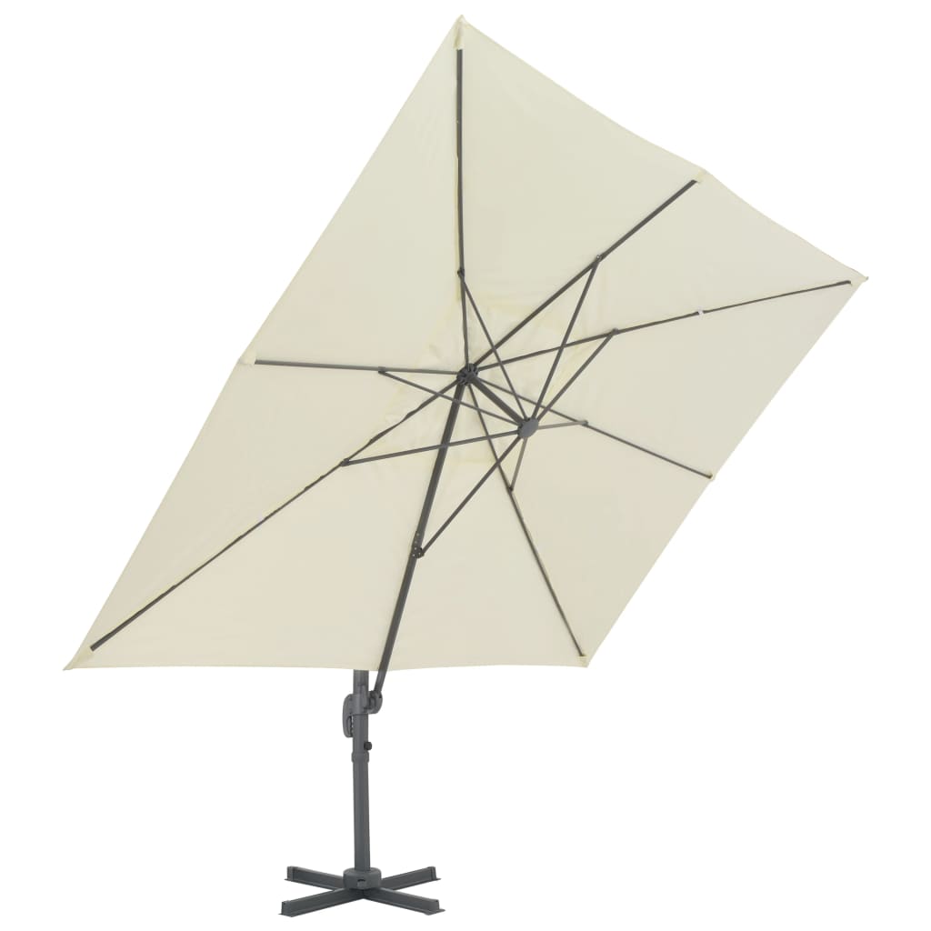 Zweefparasol Met Aluminium Paal 400X300 Cm Zandkleurig 400 x 300 cm