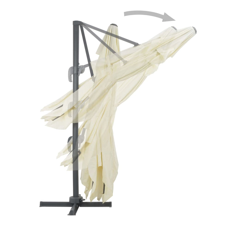 Zweefparasol Met Aluminium Paal 400X300 Cm Zandkleurig 400 x 300 cm