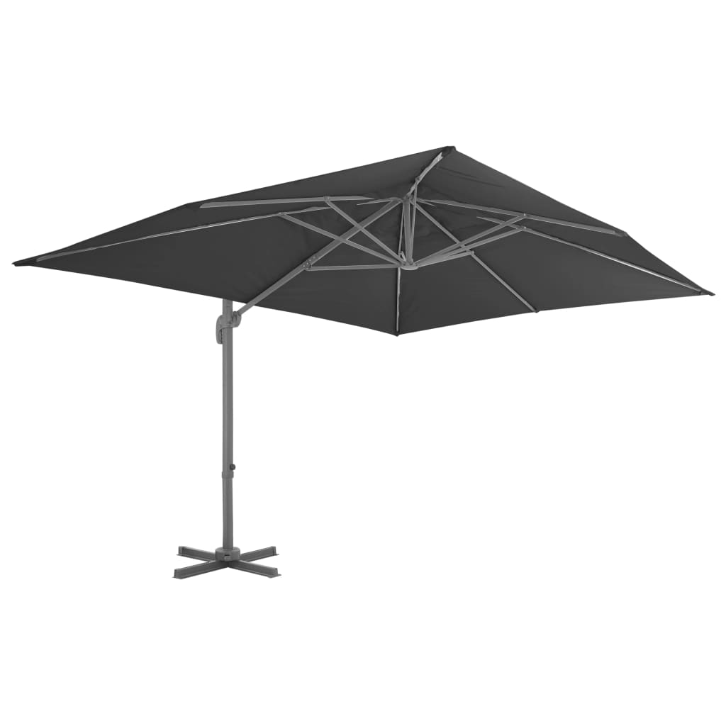 Zweefparasol Met Aluminium Paal 400X300 Cm Antraciet 400 x 300 cm