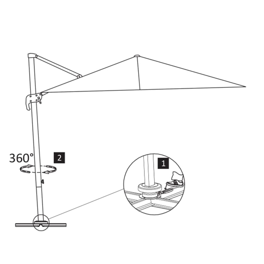 Zweefparasol Met Aluminium Paal 400X300 Cm Antraciet 400 x 300 cm