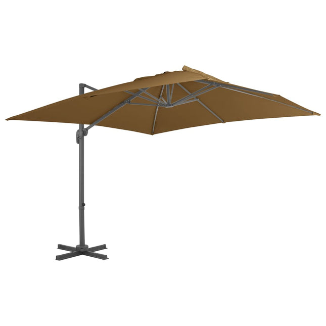 Zweefparasol Met Aluminium Paal 300 x 300 cm Taupe