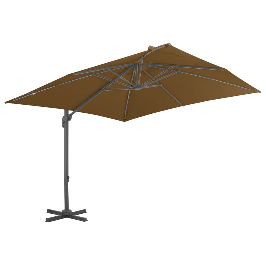 Zweefparasol Met Aluminium Paal 300 x 300 cm Taupe