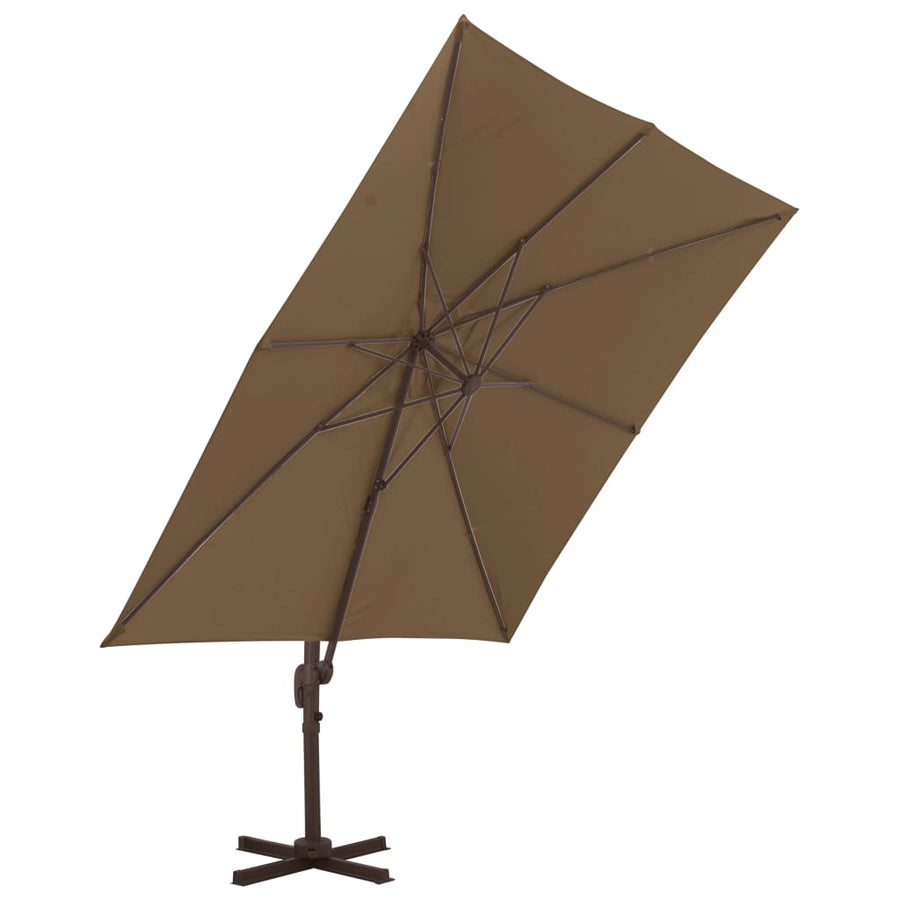 Zweefparasol Met Aluminium Paal 300 x 300 cm Taupe