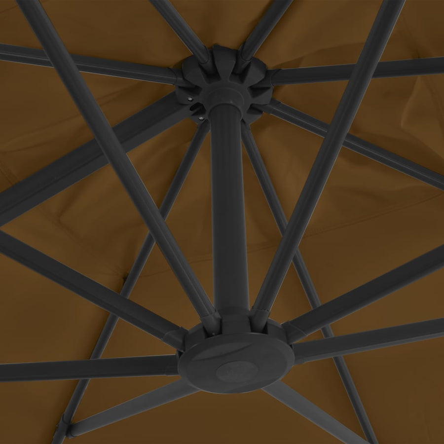 Zweefparasol Met Aluminium Paal 300 x 300 cm Taupe