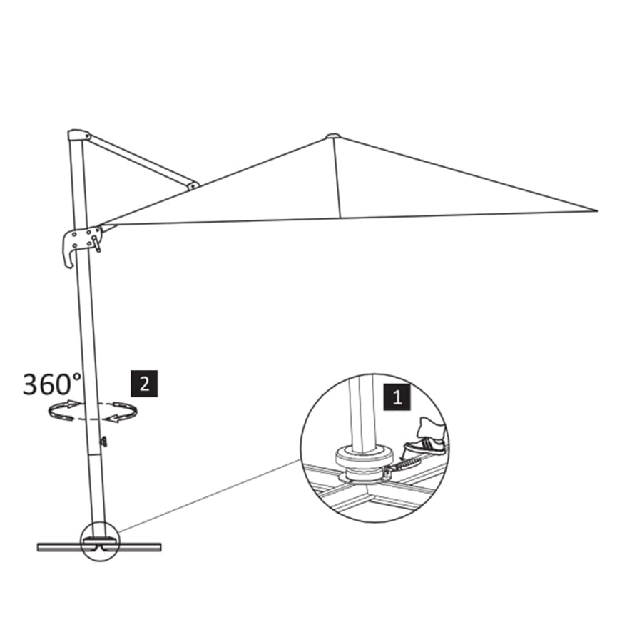 Zweefparasol Met Aluminium Paal 300 x 300 cm Taupe
