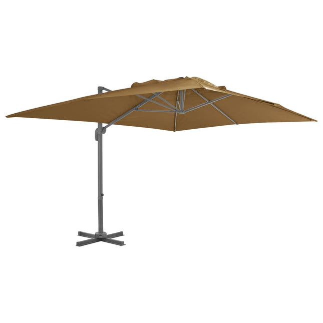 Zweefparasol Met Aluminium Paal 400 x 300 cm Taupe