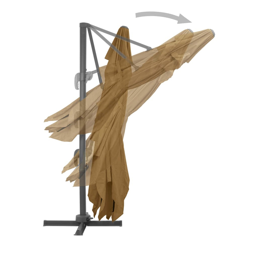 Zweefparasol Met Aluminium Paal 400 x 300 cm Taupe