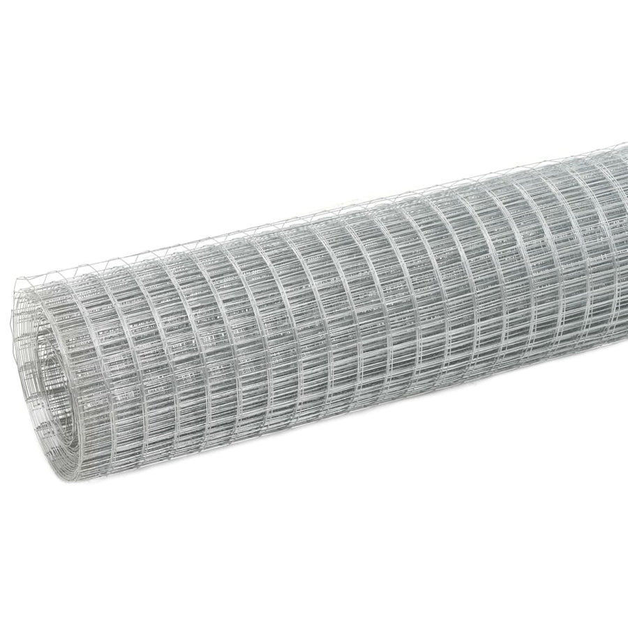 Kippengaas 10x0,5 m gegalvaniseerd staal zilverkleurig 16 x 16 mm 10 x 0.5 m