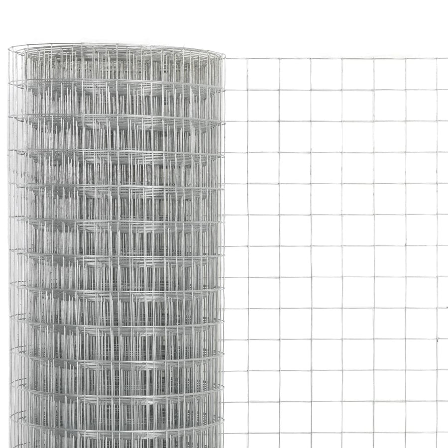 Kippengaas 10x0,5 m gegalvaniseerd staal zilverkleurig 16 x 16 mm 10 x 0.5 m