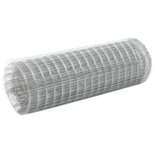 Kippengaas 10x0,5 m gegalvaniseerd staal zilverkleurig 25 x 25 mm 10 x 0.5 m