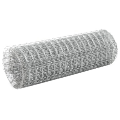 Kippengaas 10x0,5 m gegalvaniseerd staal zilverkleurig 25 x 25 mm 10 x 0.5 m