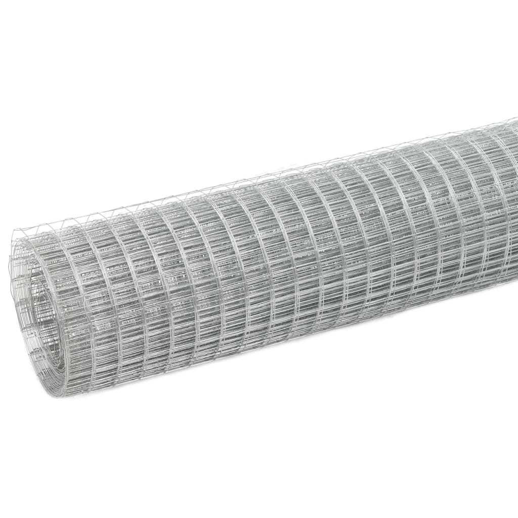 Kippengaas 10x1,5 m gegalvaniseerd staal zilverkleurig 19 x 19 mm 10 x 1.5 m