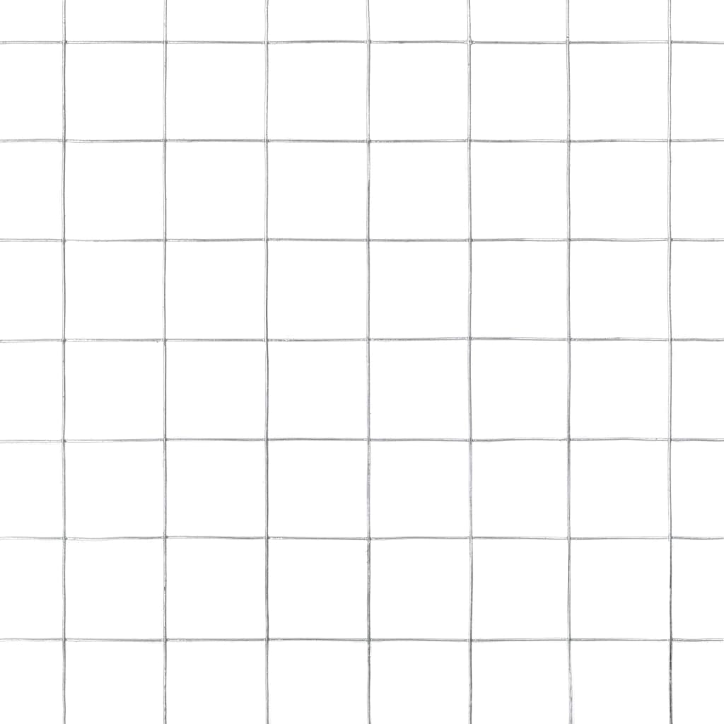 Kippengaas 10x1,5 m gegalvaniseerd staal zilverkleurig 25 x 25 mm 10 x 1.5 m