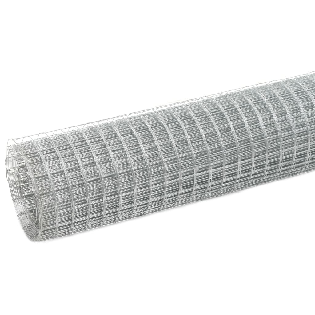 Kippengaas 25x0,5 m gegalvaniseerd staal zilverkleurig 12 x 12 mm 25 x 0.5 m