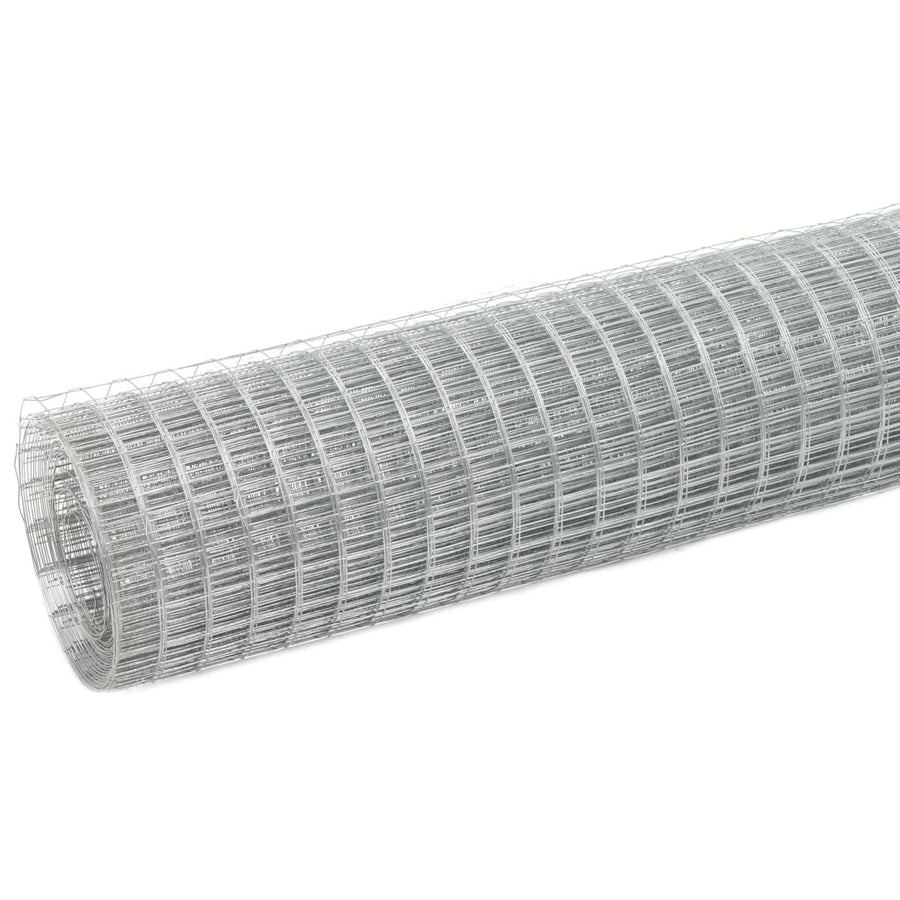 Kippengaas 25x0,5 m gegalvaniseerd staal zilverkleurig 12 x 12 mm 25 x 0.5 m