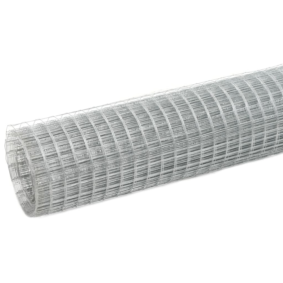 Kippengaas 25x0,5 m gegalvaniseerd staal zilverkleurig 16 x 16 mm 25 x 0.5 m