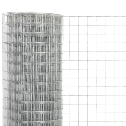 Kippengaas 25x0,5 m gegalvaniseerd staal zilverkleurig 19 x 19 mm 25 x 0.5 m