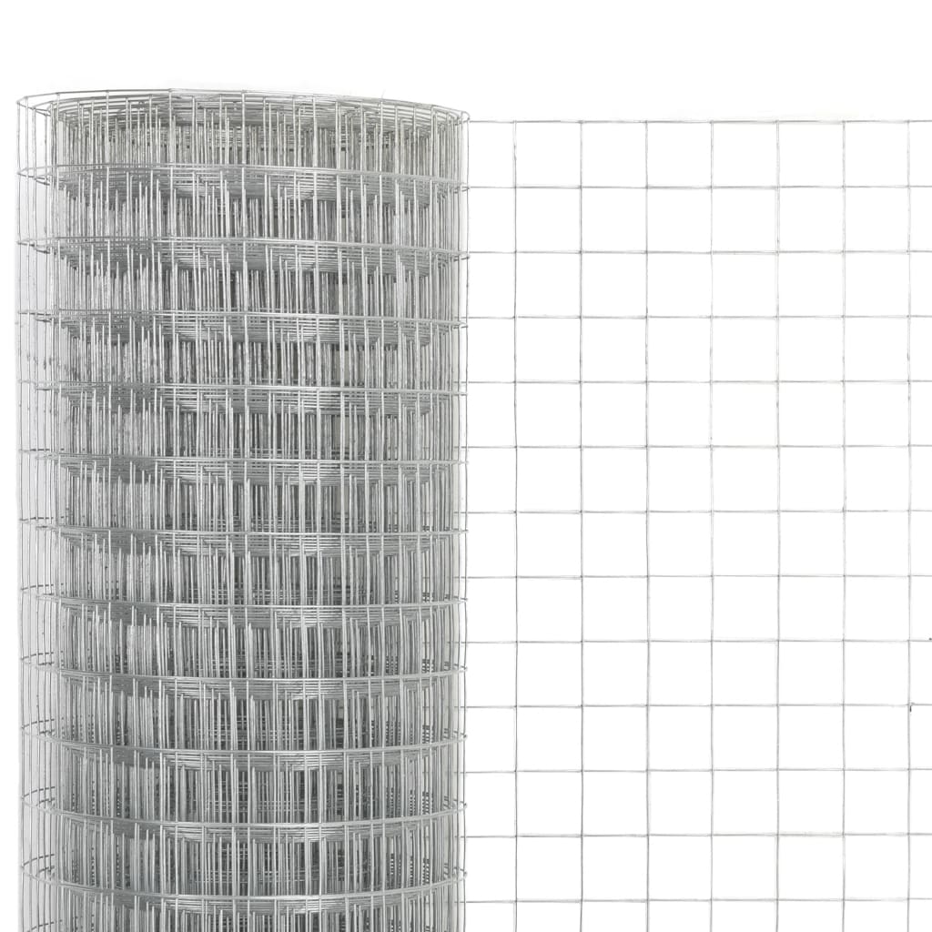 Kippengaas 25x1,5 m gegalvaniseerd staal zilverkleurig 19 x 19 mm 25 x 1.5 m