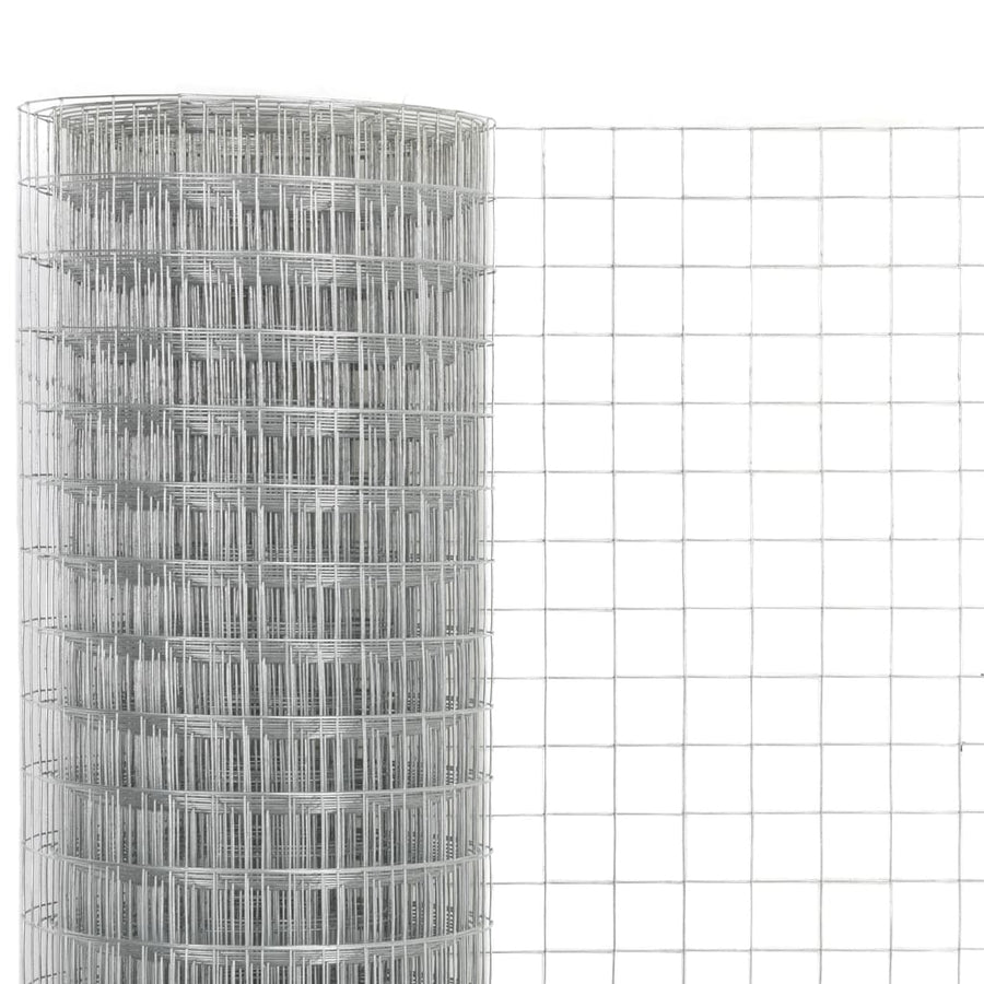 Kippengaas 25x1,5 m gegalvaniseerd staal zilverkleurig 25 x 25 mm 25 x 1.5 m