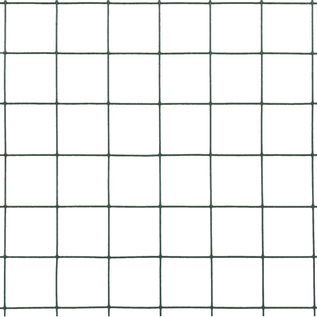 Kippengaas 10x0,5 m staal met PVC coating groen 16 x 16 mm 10 x 0.5 m