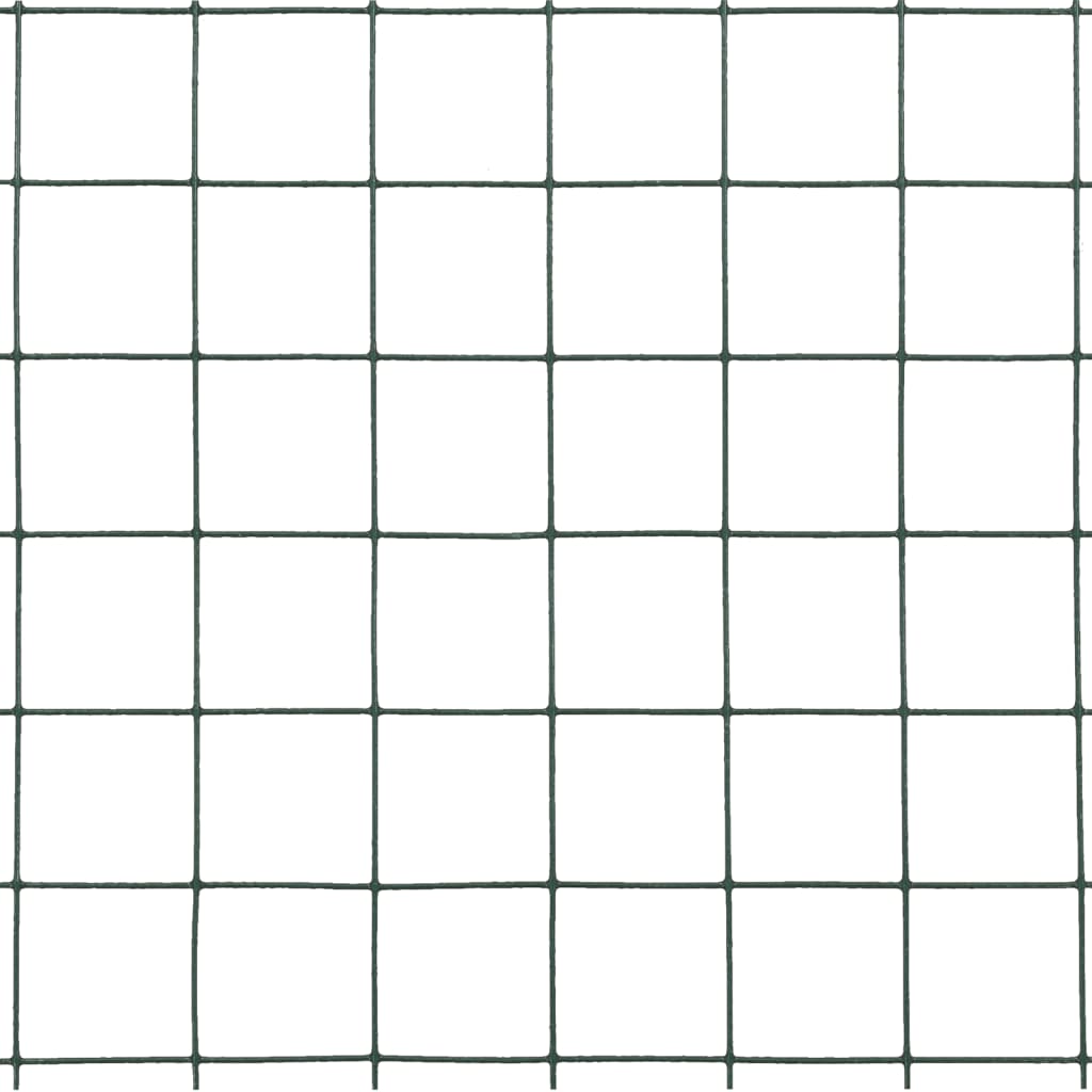 Kippengaas 10x0,5 m staal met PVC coating groen