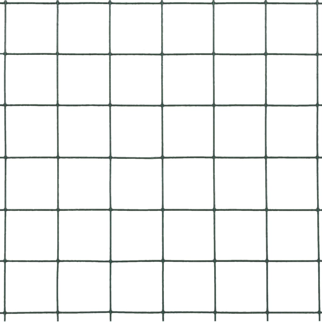 Kippengaas 25x0,5 m staal met PVC coating groen 12 x 12 mm 25 x 0.5 m