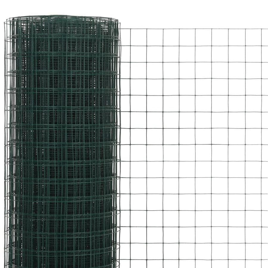 Kippengaas 25x1,5 m staal met PVC coating groen 19 x 19 mm 25 x 1.5 m