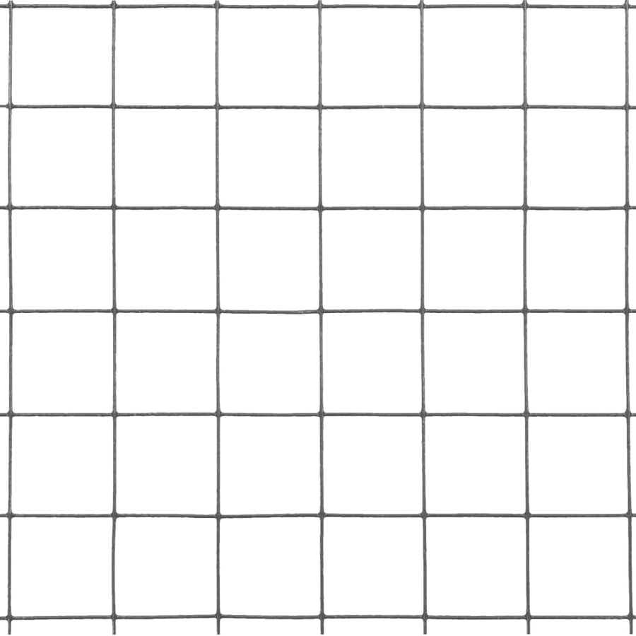 Kippengaas 25x0,5 m staal met PVC coating grijs