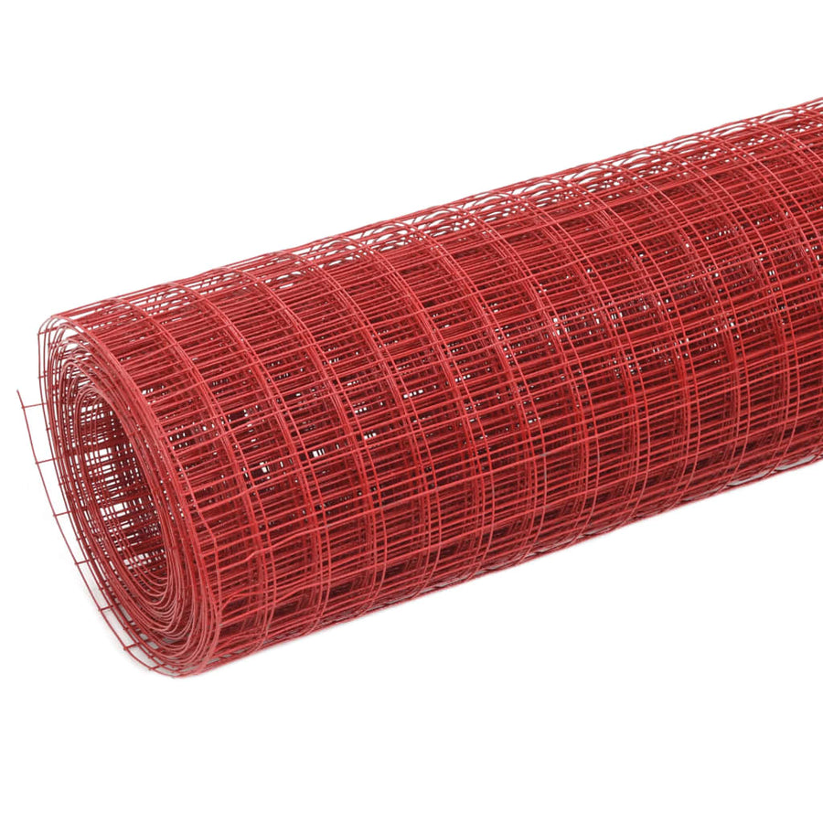 Kippengaas 10X1 M Staal Met Pvc Coating Rood