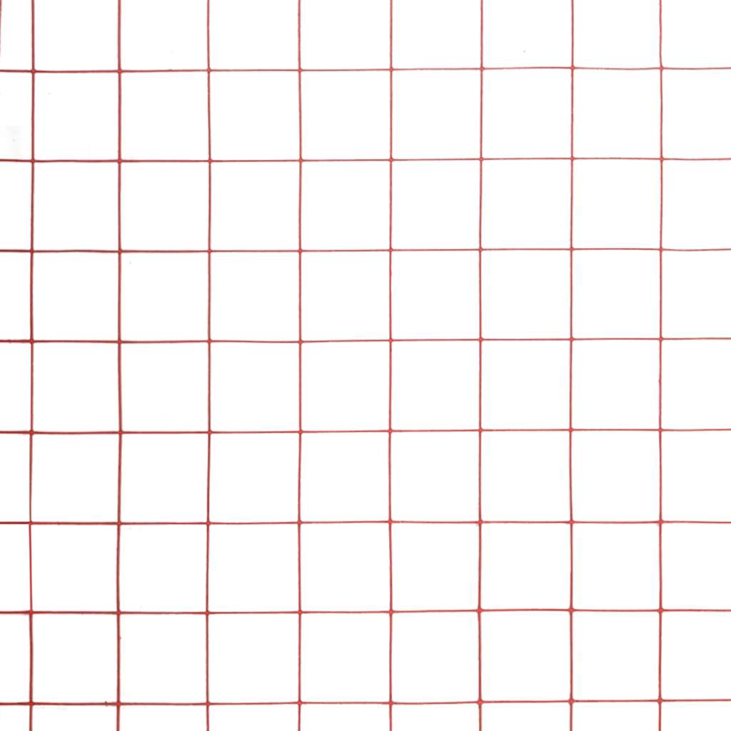 Kippengaas 25x1 m staal met PVC coating rood