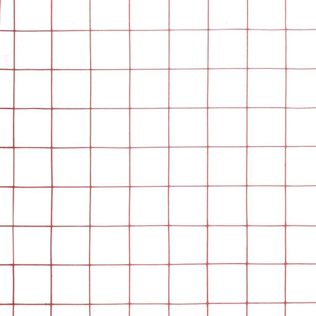 Kippengaas 10x0,5 m staal met PVC coating rood 12 x 12 mm 10 x 0.5 m