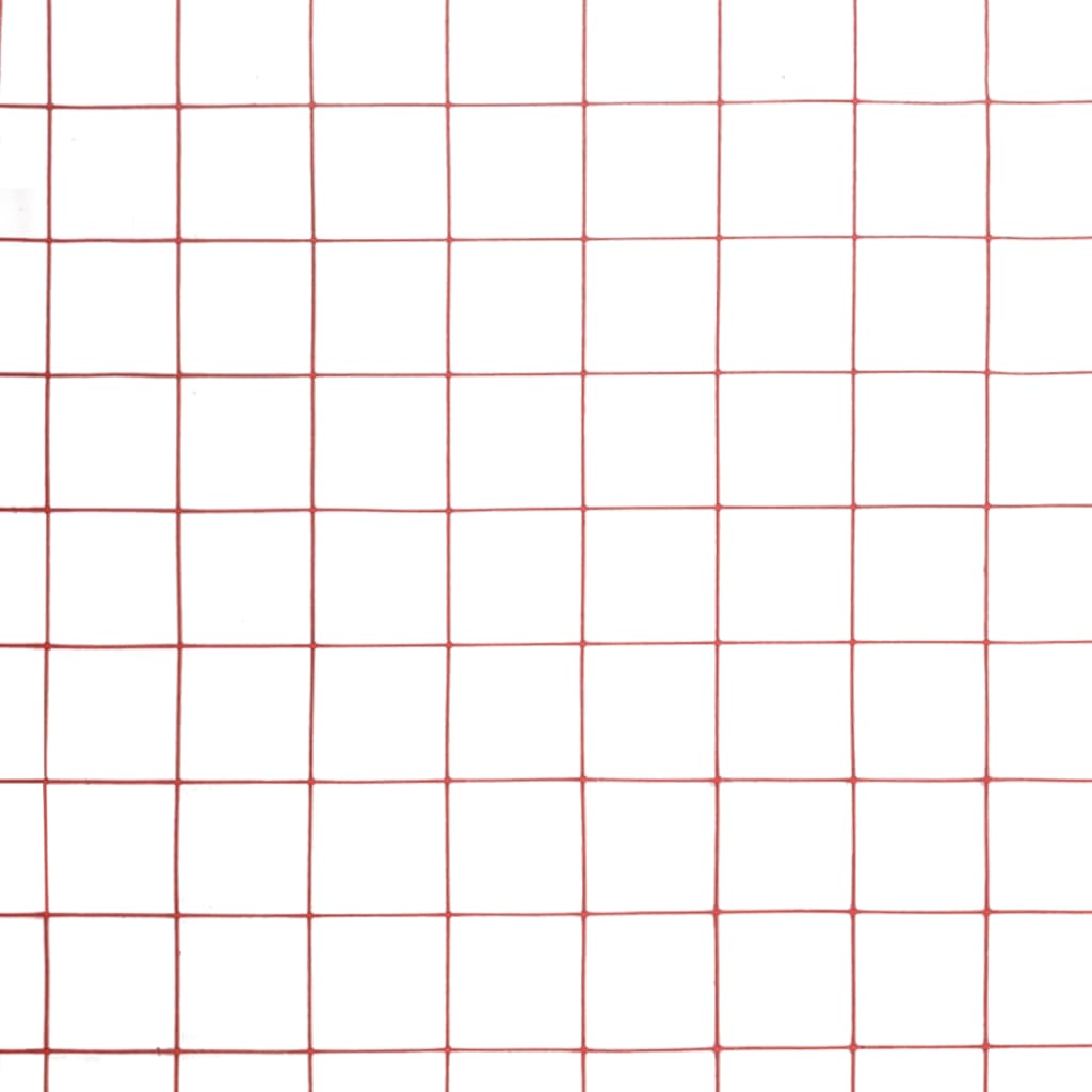 Kippengaas 10x0,5 m staal met PVC coating rood 16 x 16 mm 10 x 0.5 m