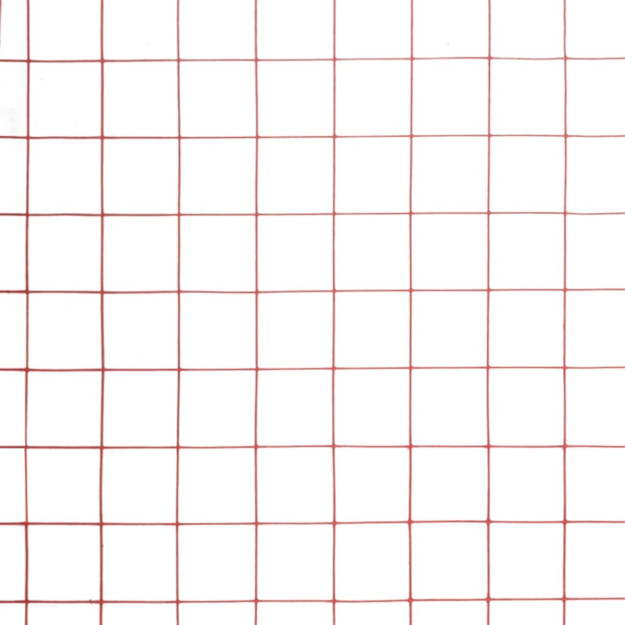 Kippengaas 10x1,5 m staal met PVC coating rood 25 x 25 mm 10 x 1.5 m