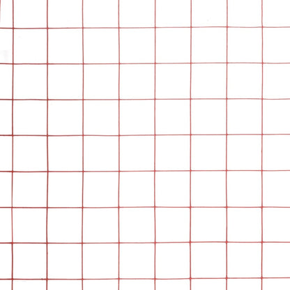 Kippengaas 25x0,5 m staal met PVC coating rood 16 x 16 mm 25 x 0.5 m