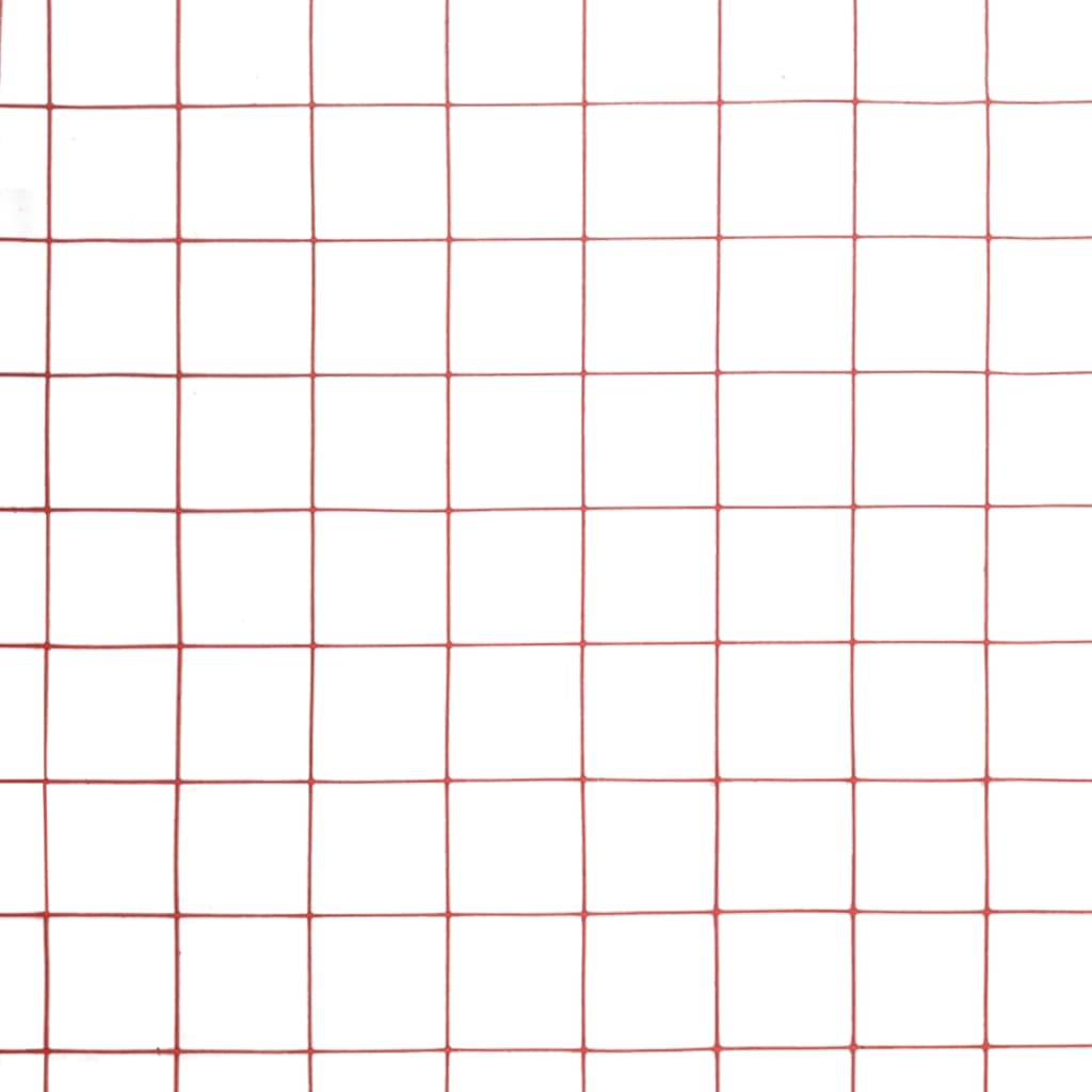 Kippengaas 25x0,5 m staal met PVC coating rood 19 x 19 mm 25 x 0.5 m
