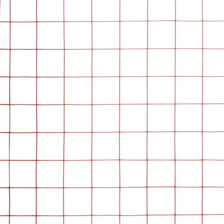 Kippengaas 25X0,5 M Staal Met Pvc Coating Rood 25 x 25 mm 25 x 0.5 m