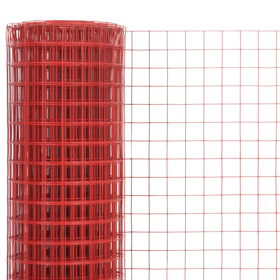 Kippengaas 25X1,5 M Staal Met Pvc Coating Rood
