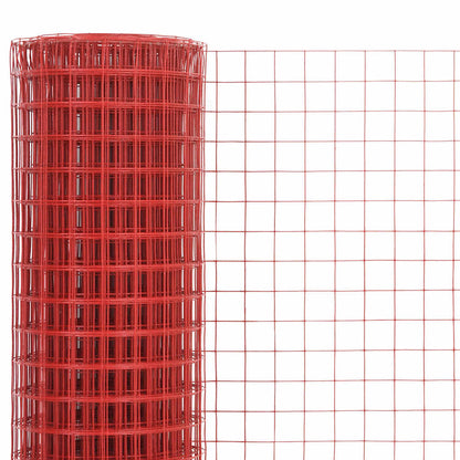 Kippengaas 25x1,5 m staal met PVC coating rood
