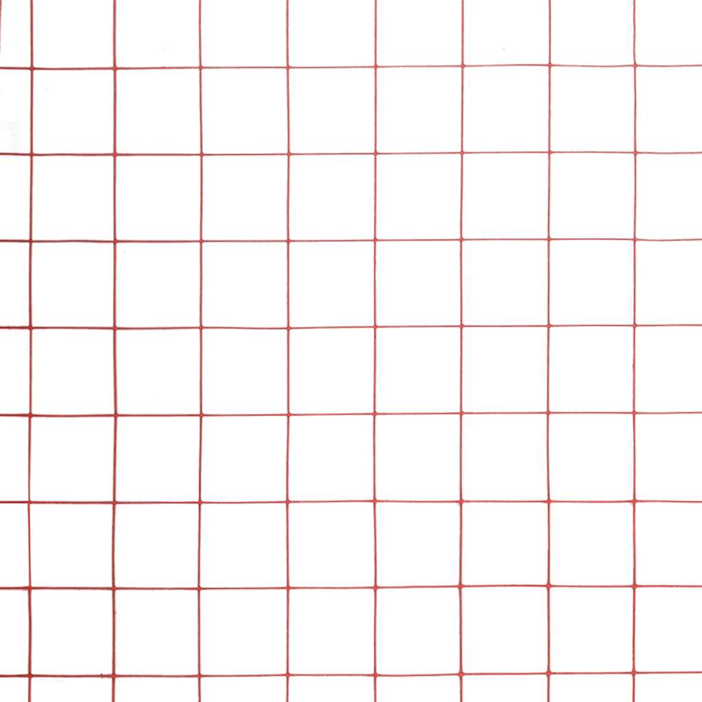 Kippengaas 25x1,5 m staal met PVC coating rood
