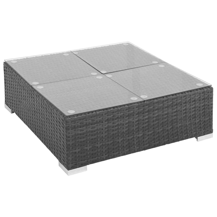 -Delige Loungeset Met Kussens Poly Rattan Zwart