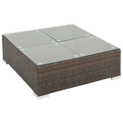 -Delige Loungeset Met Kussens Poly Rattan Bruin