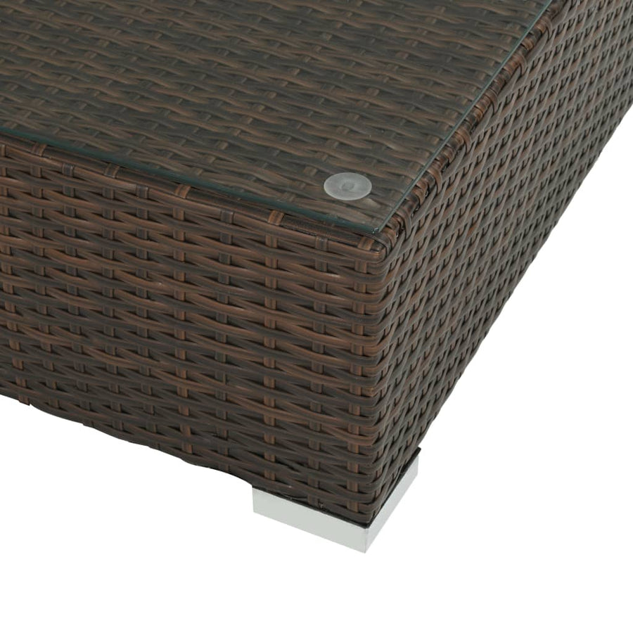 -Delige Loungeset Met Kussens Poly Rattan Bruin
