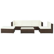 Loungeset 6-delig poly rattan bruin