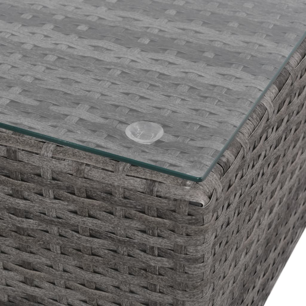 -Delige Loungeset Met Kussens Poly Rattan Grijs