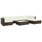 -Delige Loungeset Met Kussens Poly Rattan 8 Ja Bruin