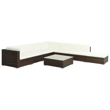 -Delige Loungeset Met Kussens Poly Rattan 8 Ja Bruin