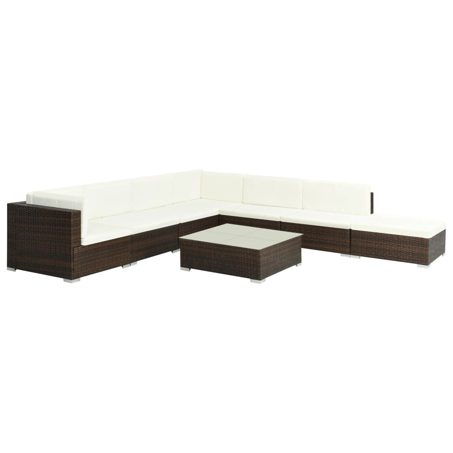 -Delige Loungeset Met Kussens Poly Rattan 8 Ja Bruin
