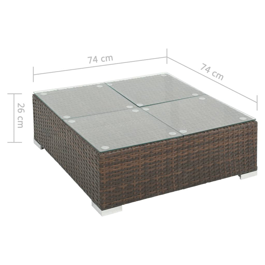 -Delige Loungeset Met Kussens Poly Rattan 8 Ja Bruin